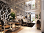 93m²欧式风格二居餐厅背景墙装修效果图,欧式风格桌椅图片