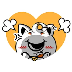 猫武士-餐饮店ip设计 表情包生气 