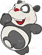可爱熊猫卡通人物插图