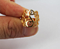 Gold monogram ring