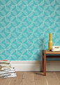 Geometrics with tribal/ethinic influence | wallpaper-rosette-teal-sian-elin.jpg