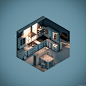 Three Rooms in Isometric View.c4d : Three Rooms in Isometric View.