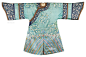 绿缎地刺绣八团花卉纹女吉服袍-卿云斋——织绣艺术撷芳-雅昌拍卖