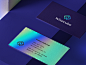 Wisecube Brand Implementation business cards business card businesscard holographic neon foil print design monogram branding icon mark line flat vector brand identity logo