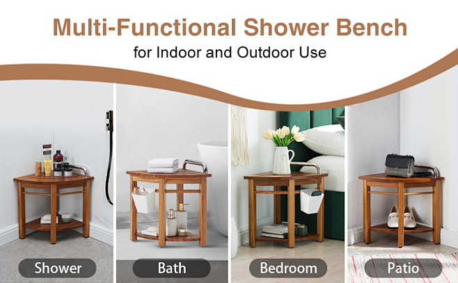 Teak shower bench st...