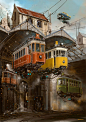 Alejandro Burdisio概念插画作品：飞翔的汽车