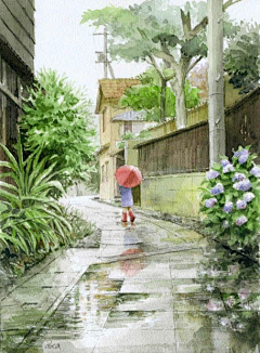 libby采集到插画-清新 人景