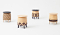 Nendo东京部落竹编家具-日本家居Nendo工作室荣誉设计，有22个产品，每个编织部件具有略微不同的形状和图案，包括凳子，椅子，桌子和架子，都有竹子元素。---酷图编号1122339