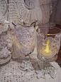 Vintage Glass Made Into Wedding Candles