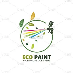 生态油漆喷枪矢量图标插图设计