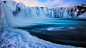 一般1920x1080冰自然景观瀑布冬季运动模糊青色雪