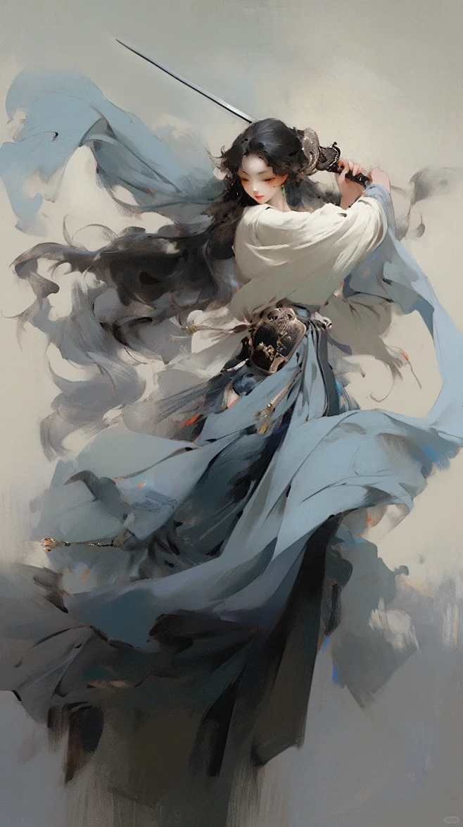 Midjourney国风武侠插画｜画面张力 ️关键词-花瓣网