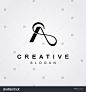 A letter logo with bold shapes and luxury icon. Initial logo concept vector.