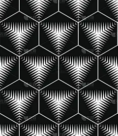 单色虚幻抽象几何无缝图案与3d