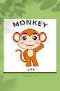 猴子十二生肖动物元素插画-众图网