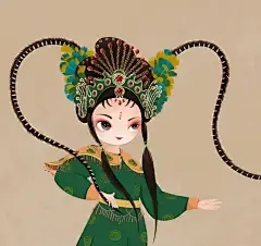 国潮Q版戏曲人物头像