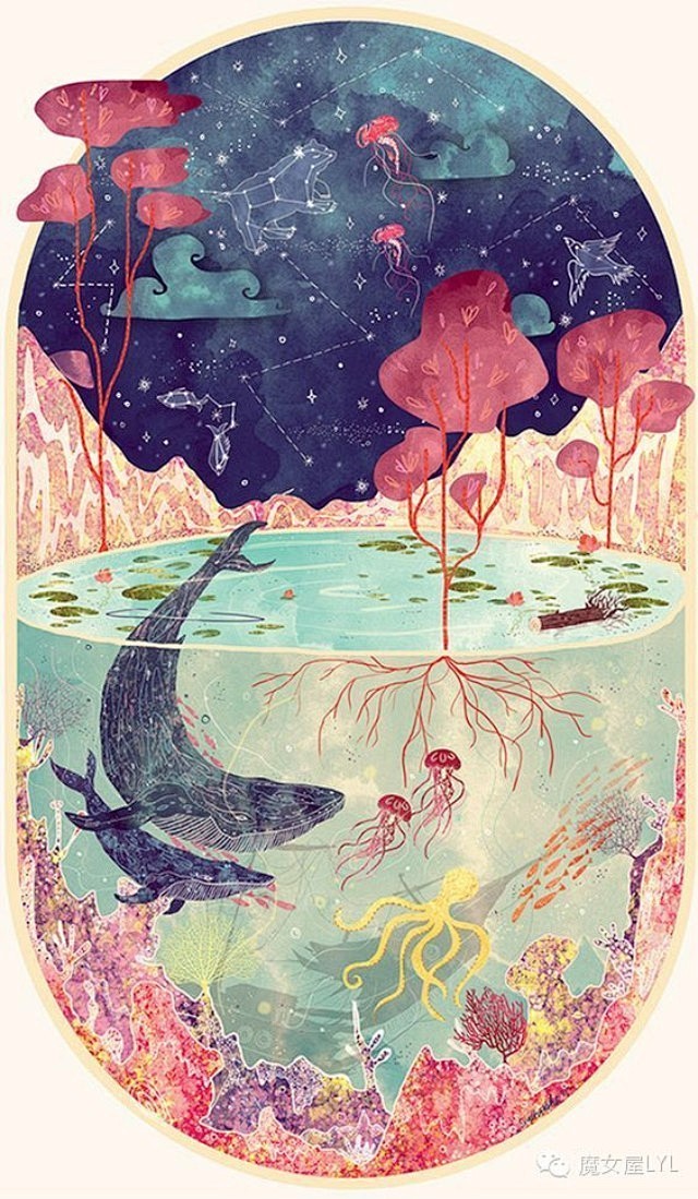 喜欢画海洋生物的印度插画师Svabhu ...