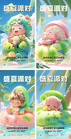 盛夏派对系列海报-享设计