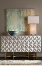 White sideboard. Luxury furniture. Chandelier. Interior design, interiors, decor. Take a look at: www.bocadolobo.com: 