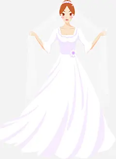 手绘靓丽女模特新娘免抠素材 创意素材 png素材