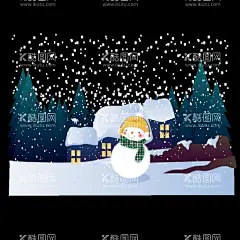 矢量手绘冬季下雪场景插画  - 源文件下载【酷图网】矢量,矢量图,插画,插画图,手绘,素描,绘画,冬季,下雪,季节,节气,冬天,天气,场景,背景,图片,景观,雪人,森林,树木,房子,房屋,房顶,积雪,白雪皑皑,
