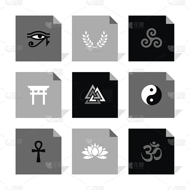 矢量平面图标集-精神符号图片_其他图片图片素材-花瓣网