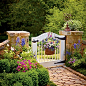 Pretty  Garden Gate with Floral Basket