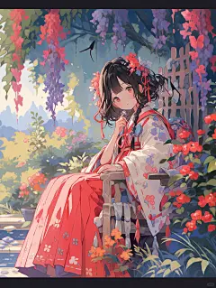温馨紫藤萝丨附midjourney咒语