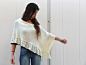 Knit Poncho Pattern, Knit Cream Poncho, knit poncho women, hand knit poncho,  PDF Tutorial, Womens Poncho Pattern