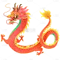龙年春节新春中式中国风写实插画龙吉祥物生肖动物元素素材
