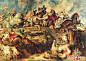 鲁本斯《阿玛戎之战》_希腊神话故事战争场面油画作品