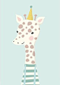 Kunstdruck / Poster / Bild kleine Giraffe | Etsy