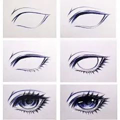 初学者画眼睛的步骤图，100种动漫人物眼睛画法