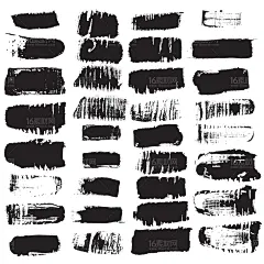 精美毛笔笔触笔刷矢量素材