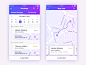 Bookings List View/Map View Application-定位导航APP界面蓝色渐变UI配色