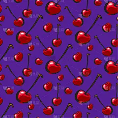 樱桃,四方连续纹样,分离着色,白色,有机食品,自然,红色,清新,食品,装饰