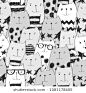 Abstract seamless cats pattern. Cartoon style kitty repeated backdrop for child, textile, clothes, wrapping paper. Funny pet character. Monochrome pet backdrop 