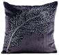Gray Velvet 20"x20" Crystals Peacock Feather Pillows Cover, Peacock Bliss modern-decorative-pillows