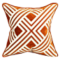 梵廊朵装饰 新款高档样板间 橙/橘/桔色沙发抱枕 现代贴布绣金线