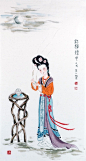 貂蝉拜月
国色天香，王丽莉工笔仕女画欣赏。王丽莉，1949年出生，四川省成都市人，现为中国艺术家协会副会长，中国书画研究院常务理事，中国书画家协会理事，中国书法美术家协会会员，中国（香港）书画家协会理事，一级美术师