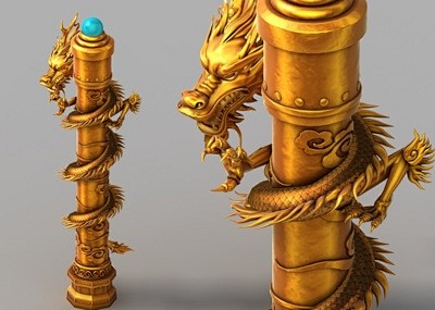 龙，龙柱子，盘龙，古代石柱，3渲2，中国龙，龙宫柱子，石雕，雕像，柱子，***，柱