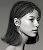 NEWLOOKgirl01, RAF RAY : The first attempt  render with ZBrush,Use multiple renderpass to adjust in Photoshop, The process of making a head like this is also more interesting!