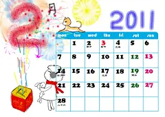 狐狸千岁  的插画 蘑菇头女孩 2011年2月桌面