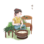 千库网_复古风包粽子的汉服人物组合_元素编号12850608