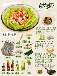 手绘菜谱｜白灼虾_1_阿萌_来自小红书网页版