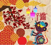 老鼠,模板,新年前夕,贺卡,鼠年,云,东方人,季节,秋天