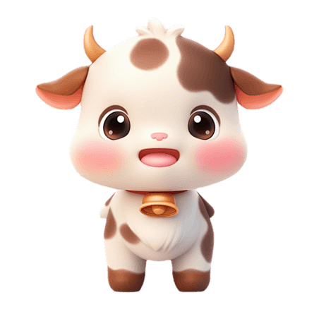 创意3d立体可爱动物畜牧业乳制品形象奶牛...