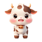 创意3d立体可爱动物畜牧业乳制品形象奶牛免扣素材