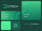 Dtech Branding Concept background blockchain branding design fintech gradient icon identity lettering logo medtech pattern tech