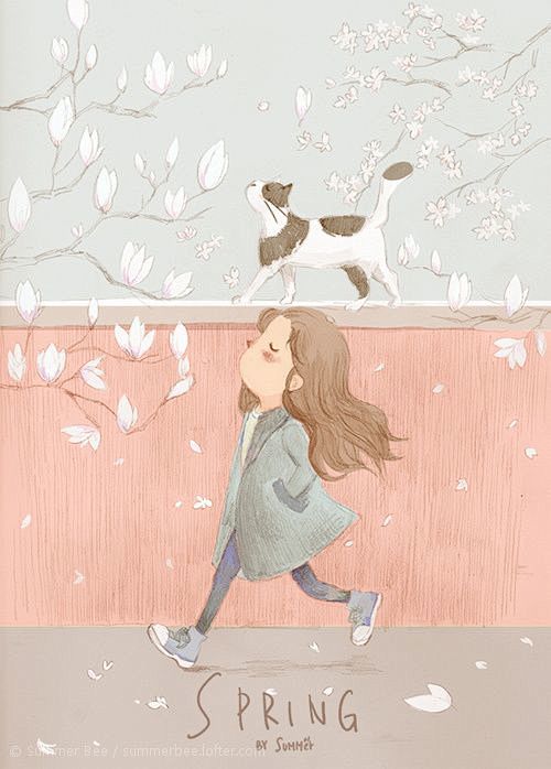 cat and girl